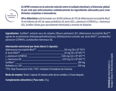 NPRO Akkerbiota - 30 Cápsulas