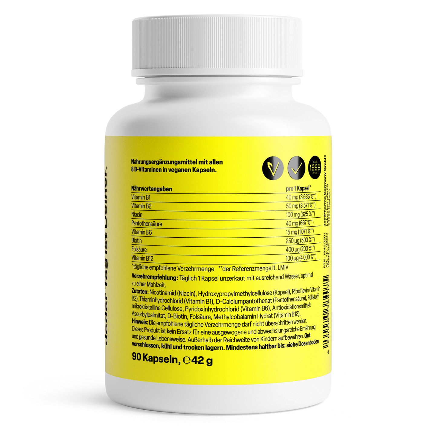 Zein Pharma Ultra B Complexo + Biotina ‑ 90 Cápsulas
