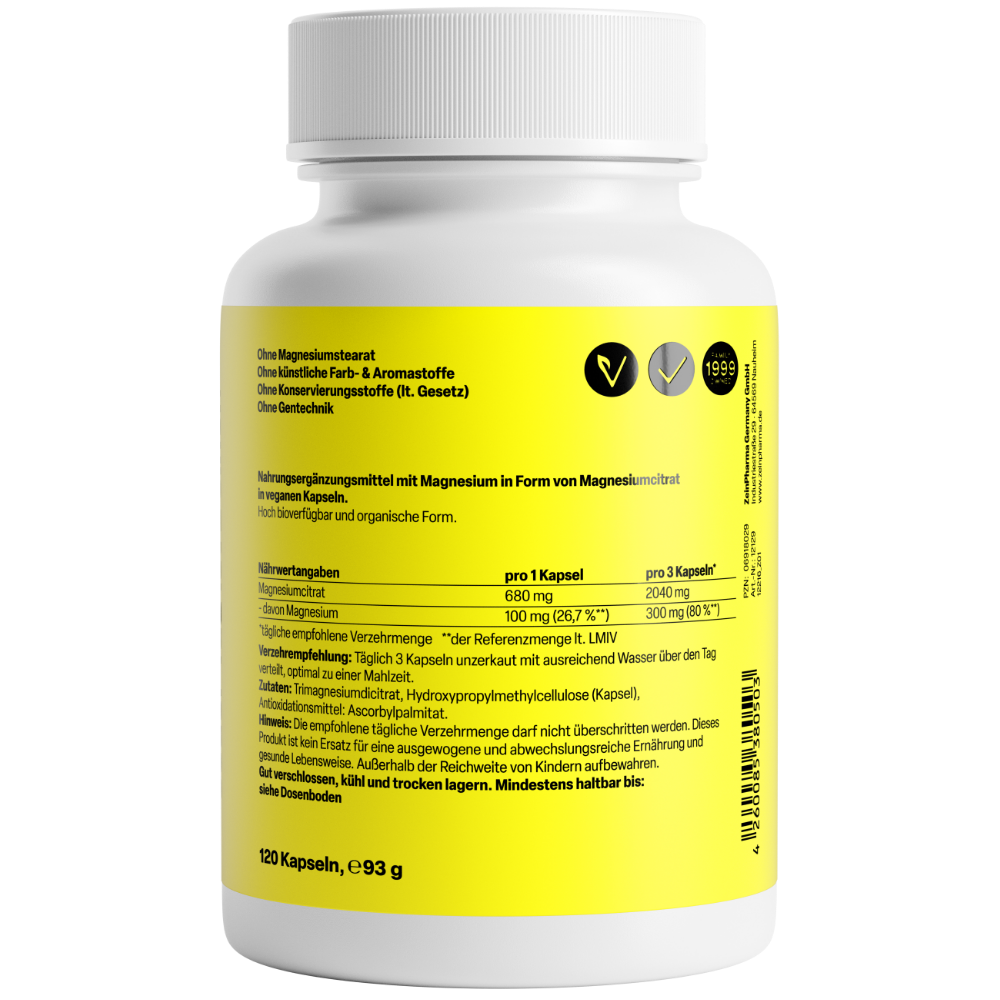 Zein Pharma Magnésio Citrato 680 mg ‑ 120 Cápsulas