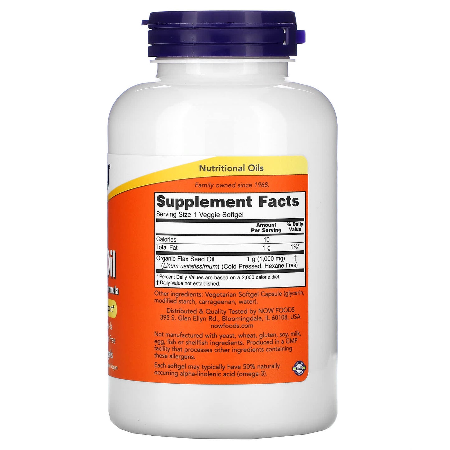 NOW Foods, Óleo de Linhaça, 1.000 mg, 120 Cápsulas Moles Vegetais