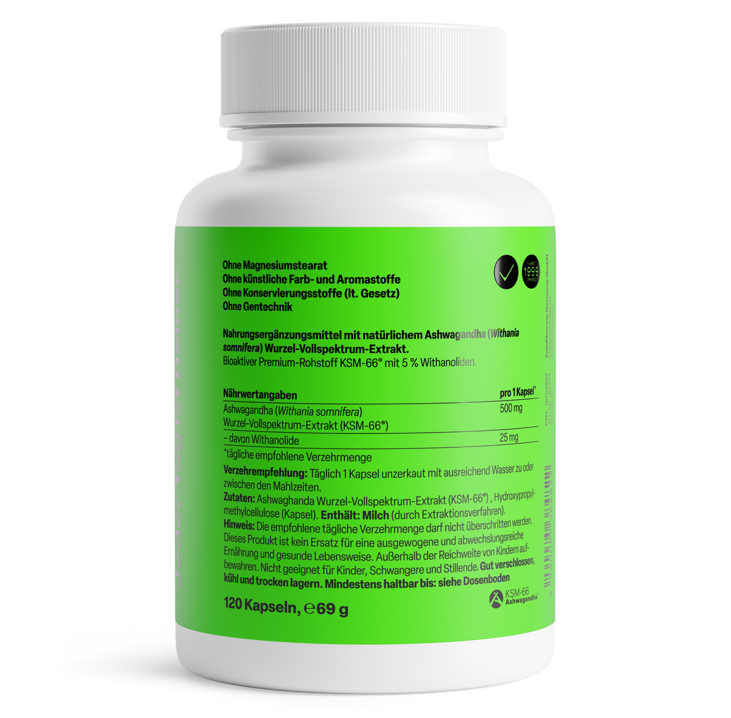 Zein Pharma Ashwagandha 500 mg - 60 Cápsulas