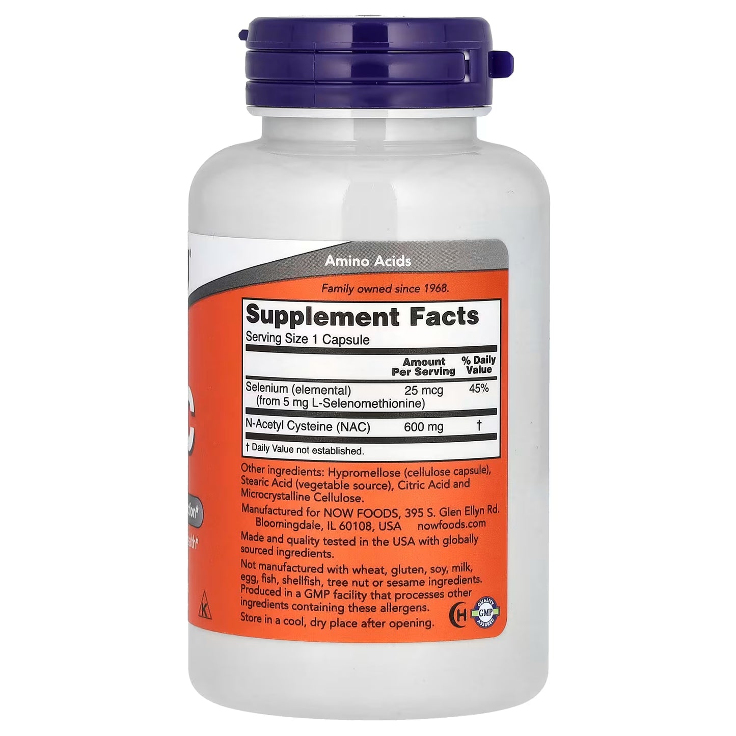 NOW Foods, NAC, 600 mg, 100 Cápsulas