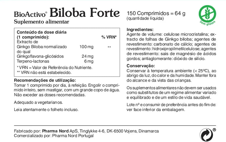 BioActivo Biloba Forte 100 mg ‑ 150 Comprimidos