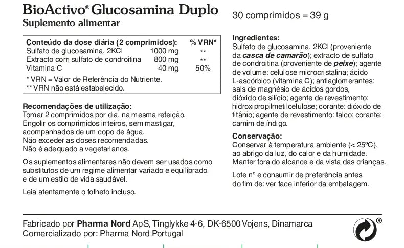 BioActivo Glucosamina Duplo - 60 Comprimidos