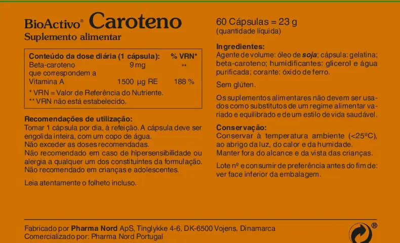 BioActivo Caroteno - 60 Cápsulas