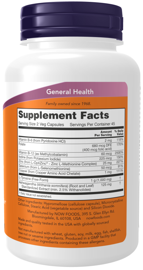 NOW Thyroid Energy - 90 Cápsulas Veg
