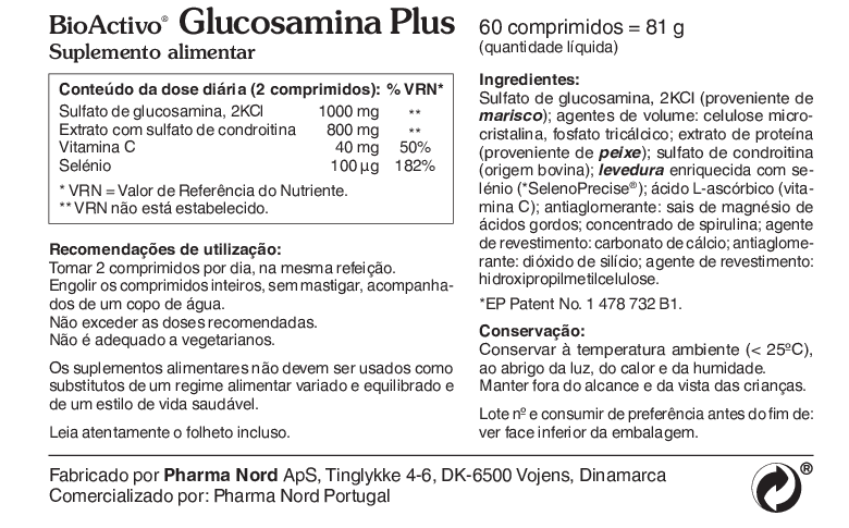 BioActivo Glucosamina Plus - 160 Comprimidos