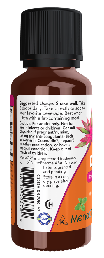 NOW Vitamina D‑3 2500 UI + Vitamina MK‑7 100 mcg - 30 ml