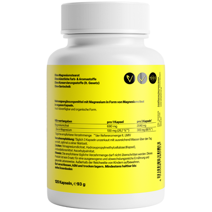 Zein Pharma Magnésio Citrato 680 mg ‑ 120 Cápsulas
