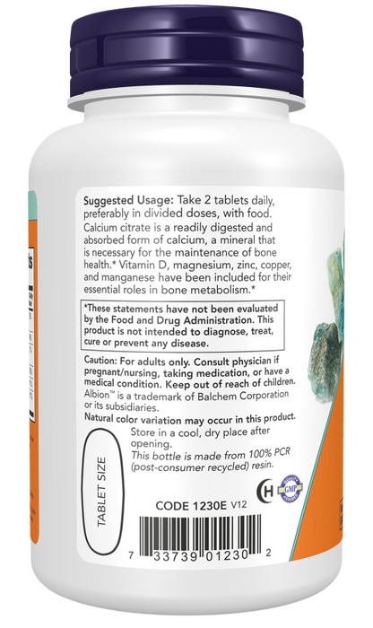NOW Calcium Citrate - 100 Cápsulas