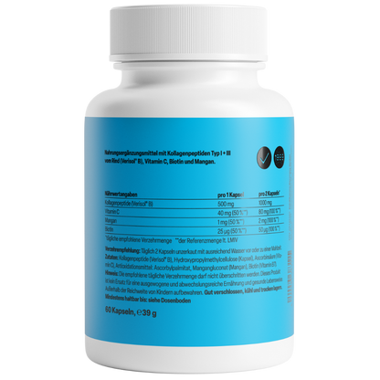 Zein Pharma Colagénio C I + III 500 mg ‑ 60 Cápsulas