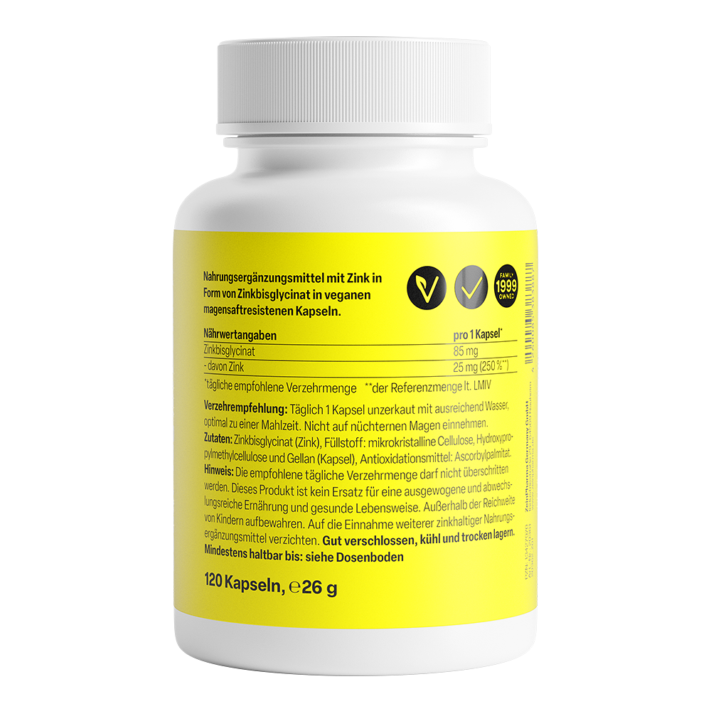 ZeinPharma Zinc-Chelate 25mg - 120 cápsulas
