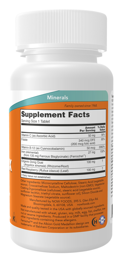 NOW Complexo de Ferro (Iron Complex) - 100 Comprimidos