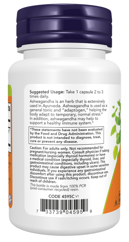 NOW Ashwagandha 450 mg - 90 cápsulas vegetais