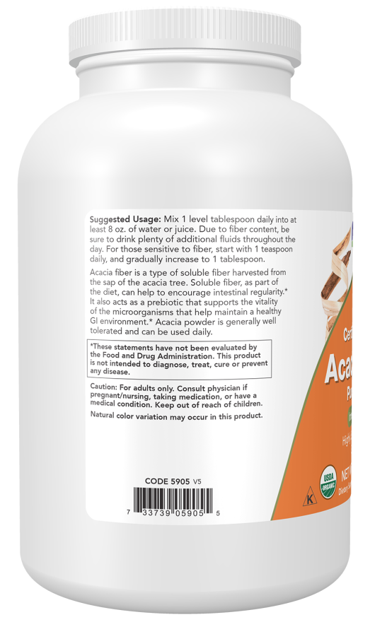 NOW Acacia Fiber Pure Powder - 340g