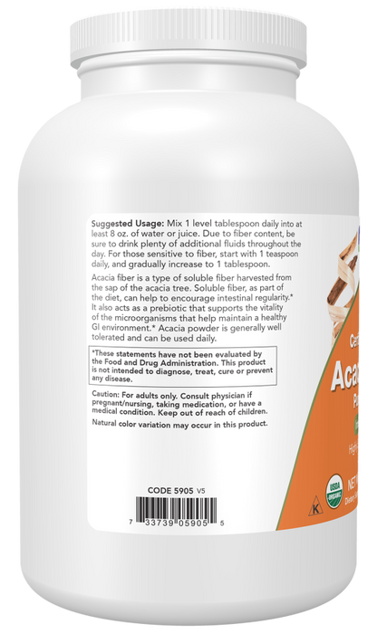 NOW Acacia Fiber Pure Powder - 340g
