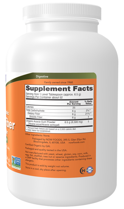 NOW Acacia Fiber Pure Powder - 340g