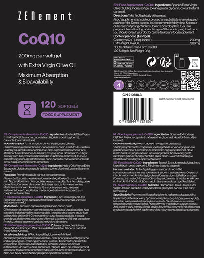 ZENement CoQ10 200 mg - 120 Cápsulas Moles