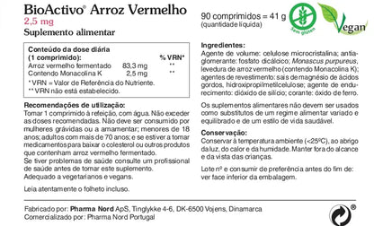 BioActivo Arroz Vermelho 2,5 mg - 90 Comprimidos