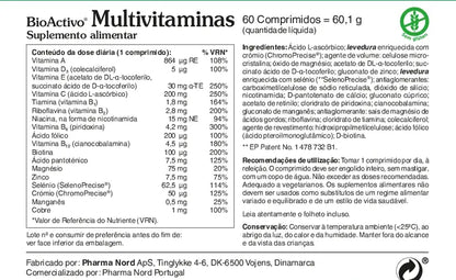 BioActivo Multivitaminas Vegetariano - 60 Comprimidos