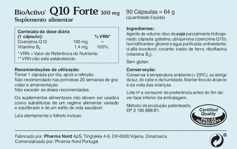 BioActivo Q10 Forte 100 mg - 30 Cápsulas