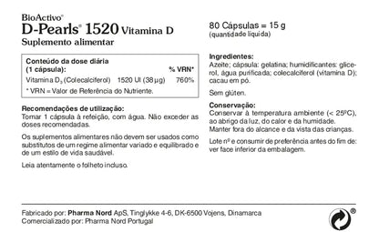 BioActivo Vitamina D 38 µg - 80 Cápsulas