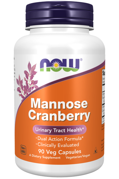 NOW Foods, Cranberry com D-Mannose, 90 Cápsulas Vegetais