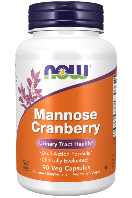 NOW Foods, Cranberry com D-Mannose, 90 Cápsulas Vegetais