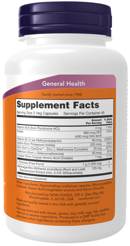 NOW Thyroid Energy - 90 Cápsulas Veg