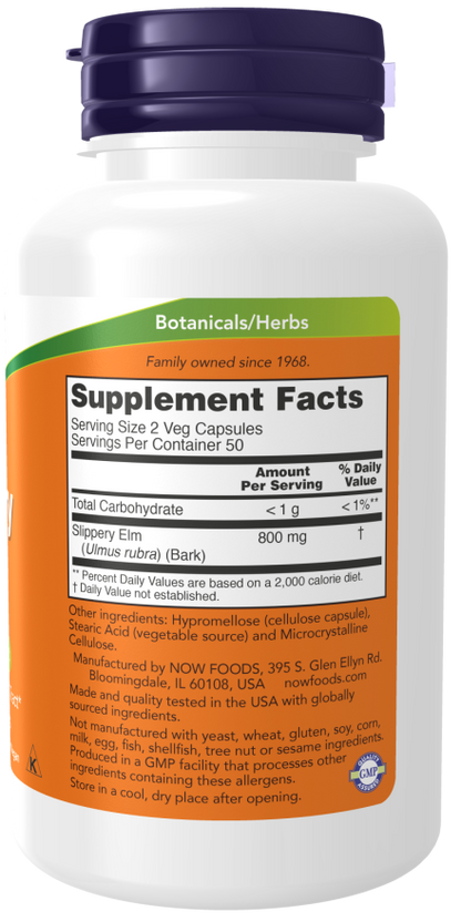 Now Slippery Elm 400 mg – 100 Cápsulas