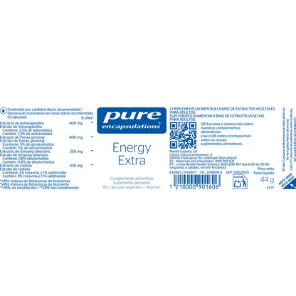 Pure Encapsulations Energy Extra - 60 Cápsulas